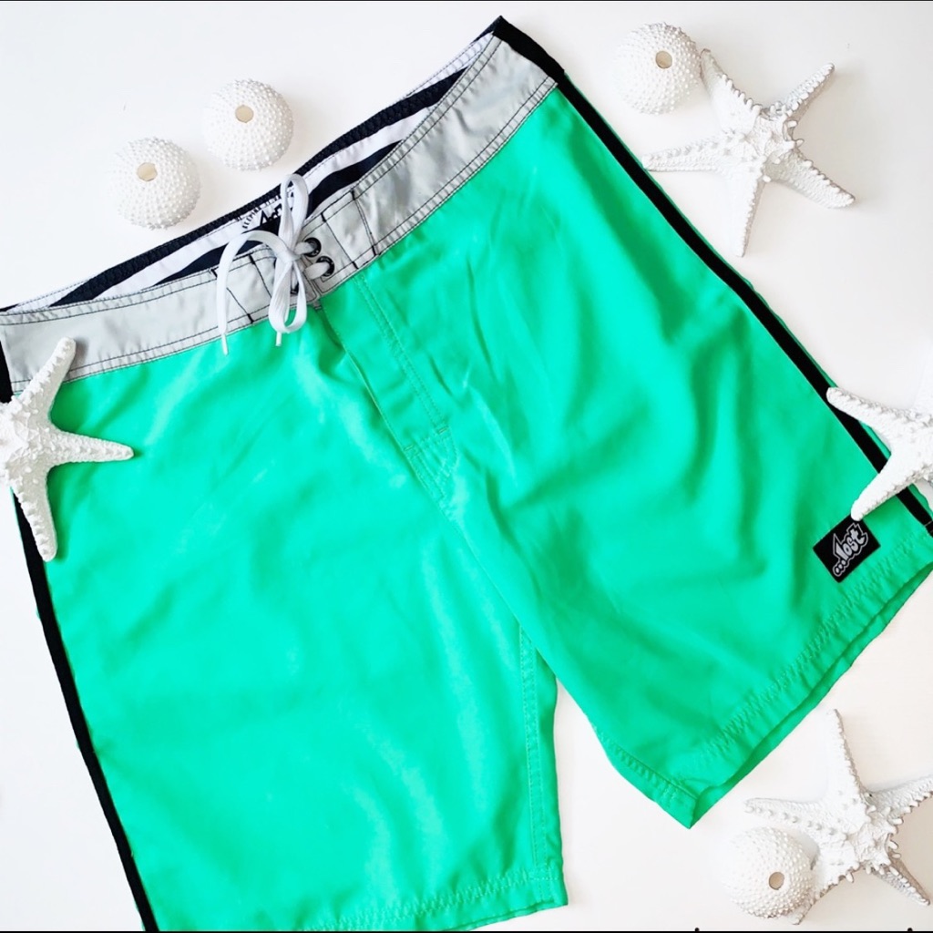 Lost  Striped Board Shorts  Size 34  Preowned